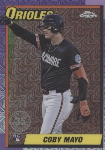 2025 Topps Series 1 Mojo 1990 Topps Baseball 35th Anniversary Chrome Coby Mayo Baltimore Orioles #T90C-21