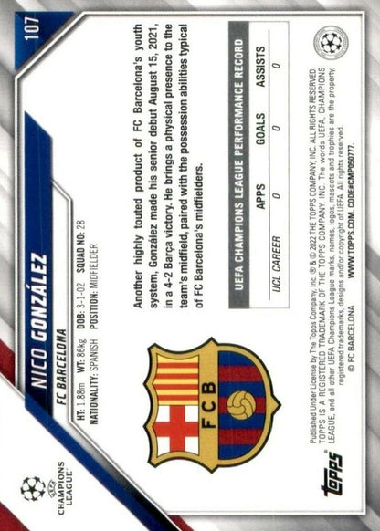 2021 Topps UCC RC Nico González #107 FC Barcelona