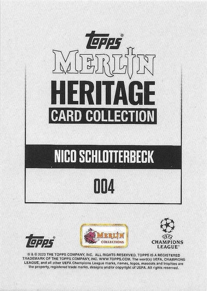 2023 Topps Merlin Heritage UCC Nico Schlotterbeck #4 Borussia Dortmund