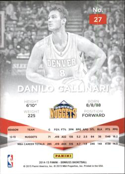 2014 Panini Donruss Elite Danilo Gallinari #27 Denver Nuggets