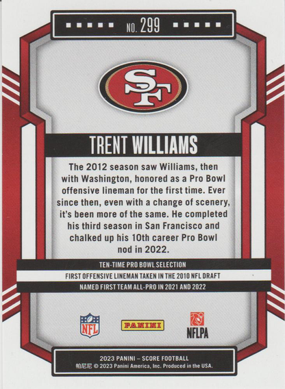 2023 Panini Score Football Trent Williams San Francisco 49ers #299