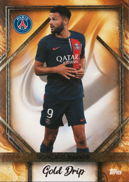 2023 Topps PSG Team Set Gold Drip Gonçalo Ramos #50 Paris Saint-Germain
