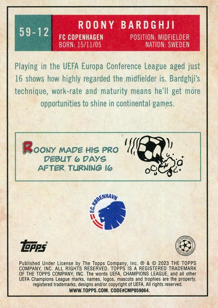 2022 Topps UCC 1959 Roony Bardghji #59-12 FC Copenhagen