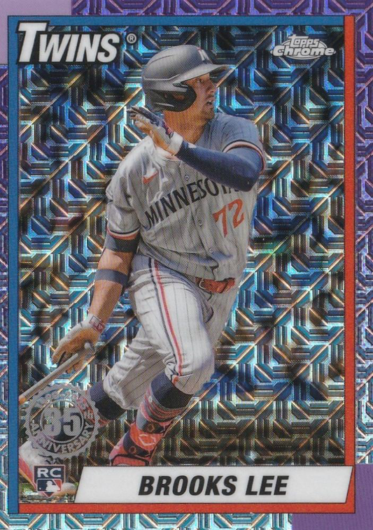 2025 Topps Series 1 Mojo 1990 Topps Baseball 35th Anniversary Chrome Brooks Lee Minnesota Twins #T90C-49