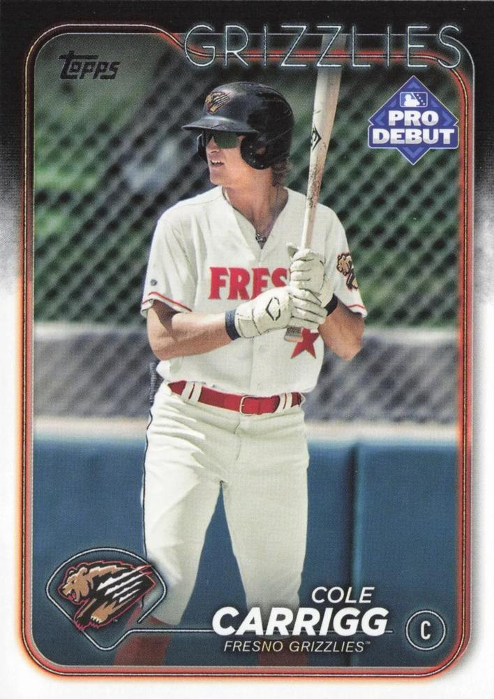 2024 Topps Pro Debut Cole Carrigg #PD-9 Fresno Grizzlies