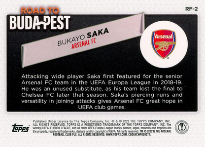 2022 Topps UCC Road to the Final Bukayo Saka RF-2 Arsenal FC
