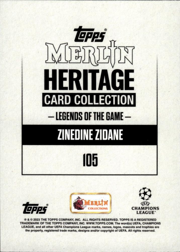 2023 Topps Merlin Heritage UCC Zinedine Zidane #105 Real Madrid CF
