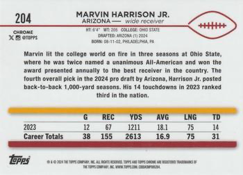 2024 Topps Chrome Football X- Fractor Marvin Harrison Jr. RC #204 Arizona Cardinals