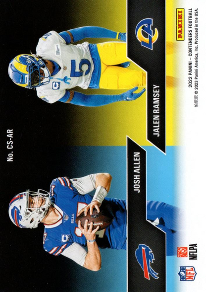 2022 Panini Contenders Contenders Series Emerald Josh Allen / Ramsey #CS-AR Bills / Rams