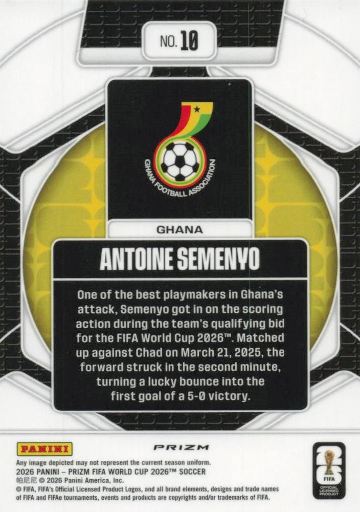2026 Panini Prizm World Cup Trophy Hunting Antoine Semenyo #10 Ghana