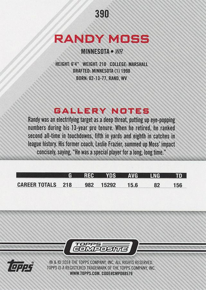 2023 Topps Composite Football Randy Moss Gallery #390 Minnesota Vikings