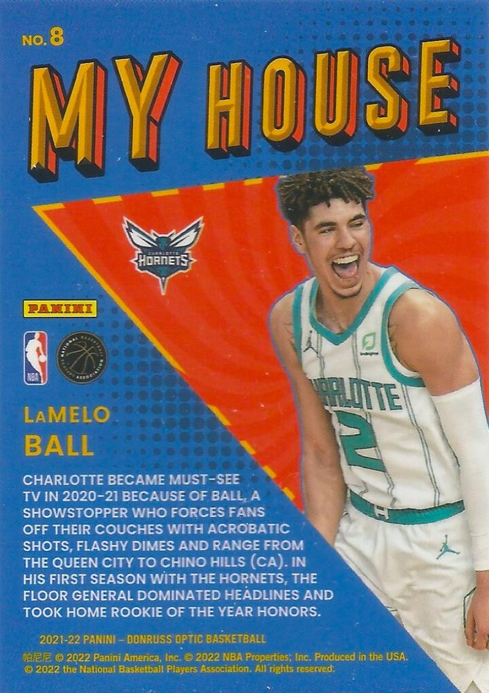 2021 Panini Donruss Optic My House LaMelo Ball #8 Charlotte Hornets