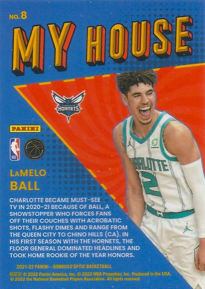 2021 Panini Donruss Optic My House LaMelo Ball #8 Charlotte Hornets