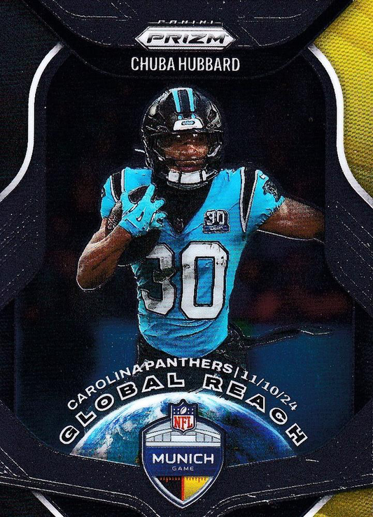 2025 Panini Prizm Global Reach Chuba Hubbard #9 Carolina Panthers