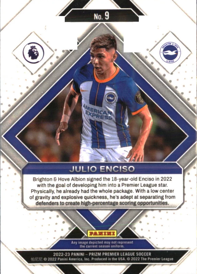2022 Panini Prizm Premier League Julio Enciso Emergent #9 Brighton & Hove Albion