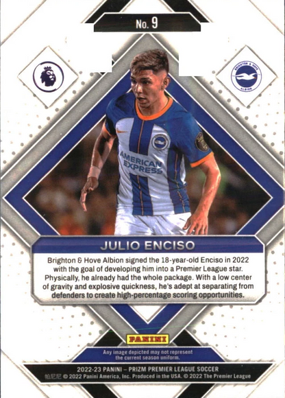 2022 Panini Prizm Premier League Julio Enciso Emergent #9 Brighton & Hove Albion