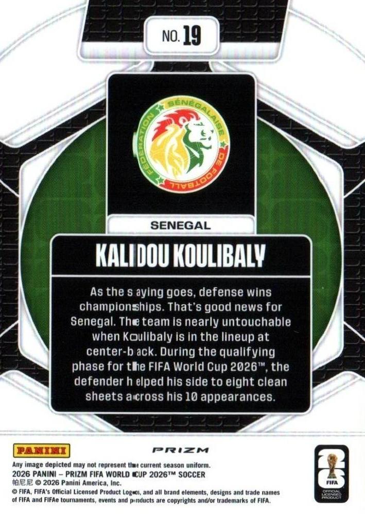 2026 Panini Prizm World Cup Trophy Hunting Kalidou Koulibaly #19 Sénégal