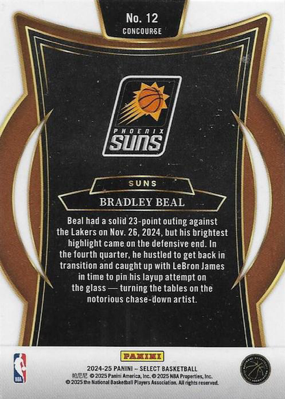 2024 Panini Select Bradley Beal Blue #12 Phoenix Suns