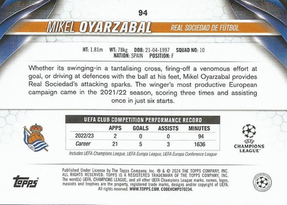 2023 Topps UCC Mikel Oyarzabal #94 Real Sociedad