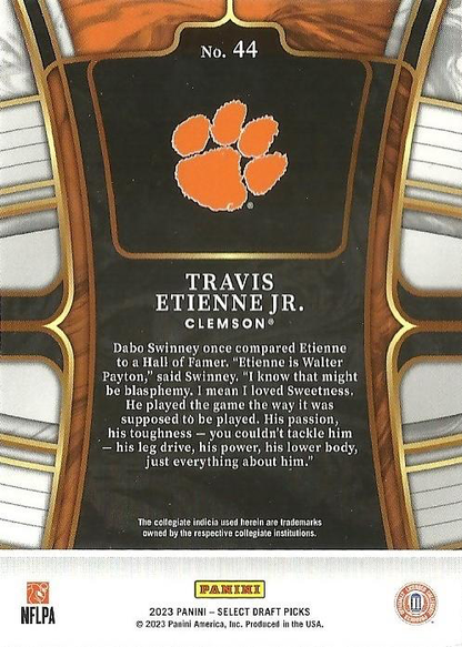 2023 Panini Select Travis Etienne Jr. #44 Clemson Tigers