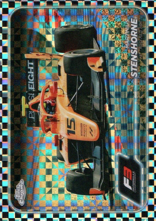 2024 Topps Chrome Formula 1 Checker Flag Refractor Martinius Stenshorne F3C #128 HiTech Pulse-Eight