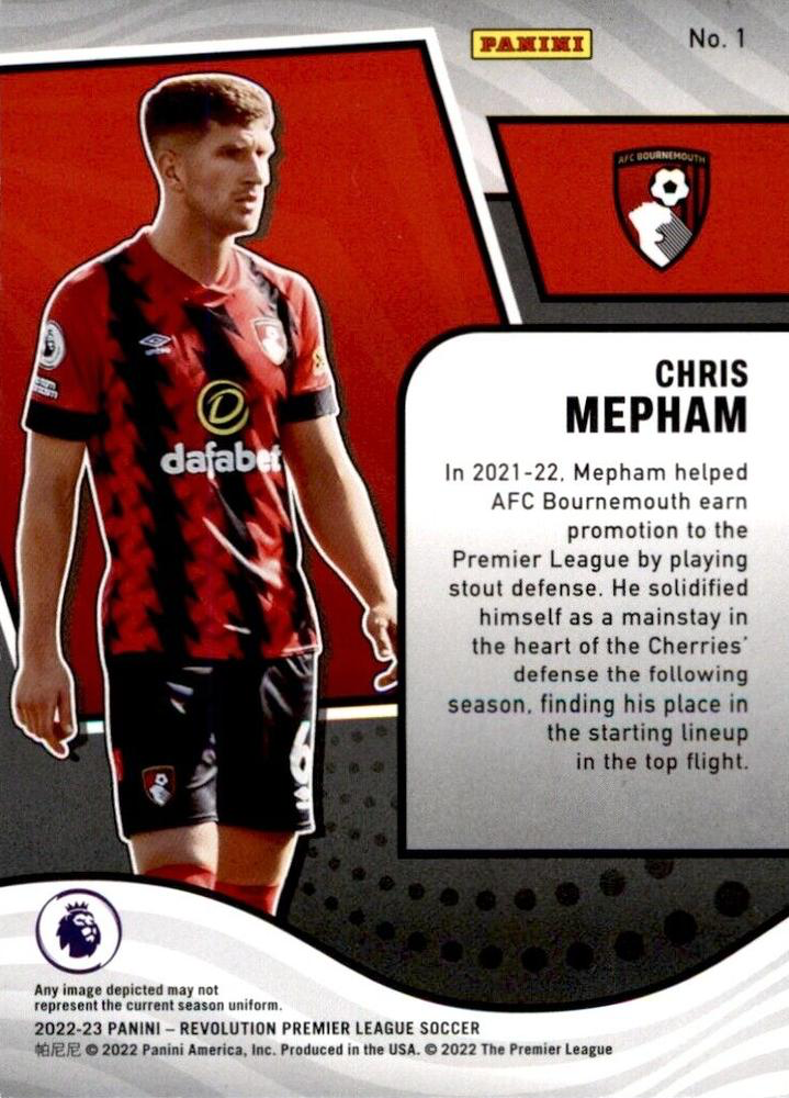 2022 Panini Revolution Premier League Chris Mepham #1 AFC Bournemouth