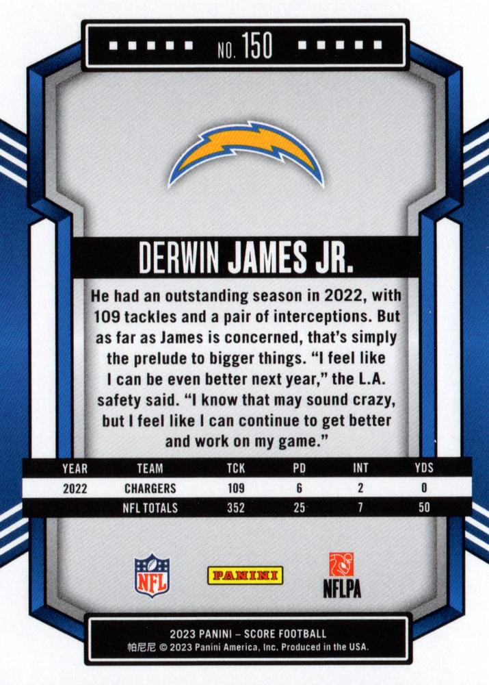 2023 Panini Score Football Derwin James Jr. Los Angeles Chargers #150