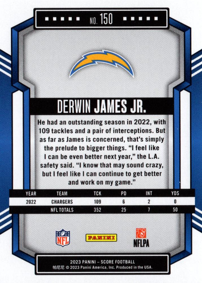 2023 Panini Score Football Derwin James Jr. Los Angeles Chargers #150