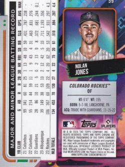 2024 Topps Chrome Cosmic Nolan Jones #59 Colorado Rockies