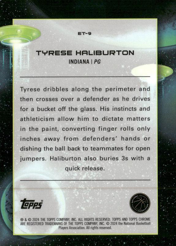 2023 Topps Chrome Cosmic Extraterrestrial Talent Tyrese Haliburton #ET-9 Indiana Pacers