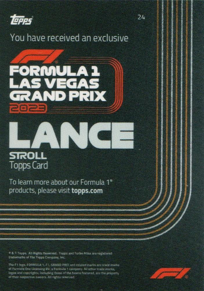 2023 Topps Las Vegas Grand Prix Lance Stroll #24 Aston Martin Cognizant F1
