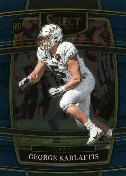 2022 Panini Select Draft Picks Blue George Karlaftis #25 Purdue Boilermakers