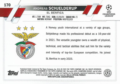 2022 Topps UCC Andreas Schjelderup RC #170 Benfica