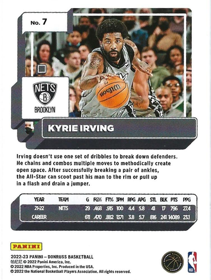 2022 Panini Donruss Kyrie Irving #7 Brooklyn Nets
