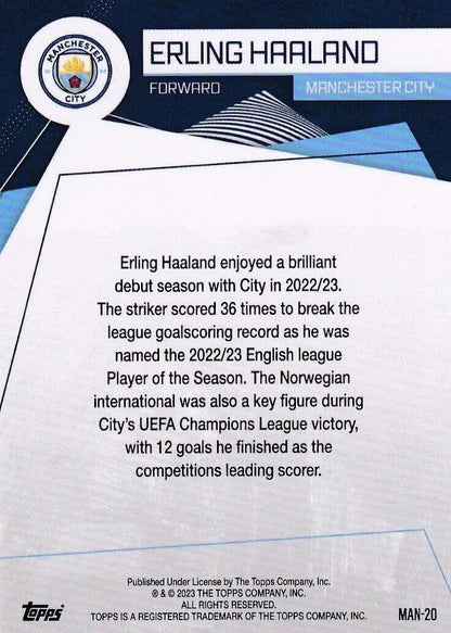 2023 Topps Manchester City Fan Set Erling Haaland #MAN-20