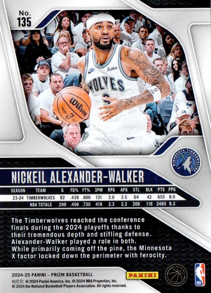 2024 Panini Prizm Nickeil Alexander-Walker #135 Minnesota Timberwolves