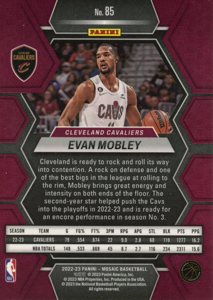 2022 Panini Mosaic Evan Mobley #85 Cleveland Cavaliers