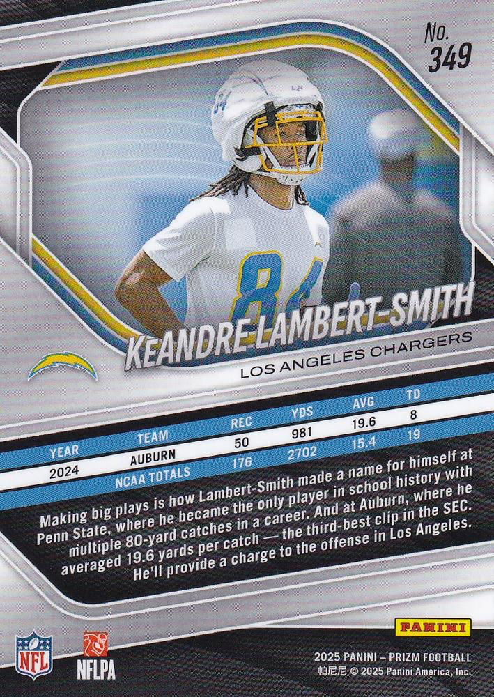 2025 Panini Prizm KeAndre Lambert-Smith RC #349 Los Angeles Chargers
