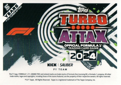 2024 Topps Turbo Attax F1 Valtteri Bottas #86 Stake F1 Team KICK Sauber