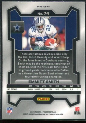 2023 Panini Prizm Green Emmitt Smith Dallas Cowboys #74