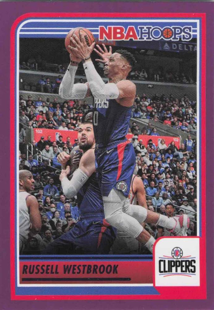 2023 Panini Hoops Purple Russell Westbrook #129 Los Angeles Clippers