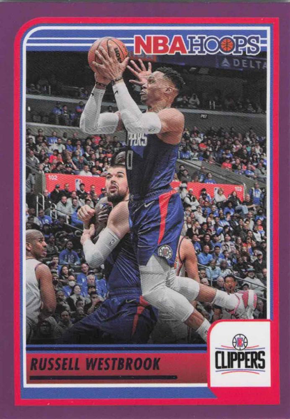 2023 Panini Hoops Purple Russell Westbrook #129 Los Angeles Clippers