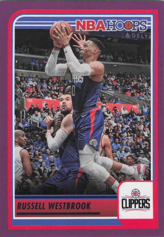 2023 Panini Hoops Purple Russell Westbrook #129 Los Angeles Clippers