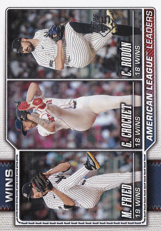 2026 Topps Series 1 American League Leaders Wins (Fried / Crochet / Rodon) LL #130