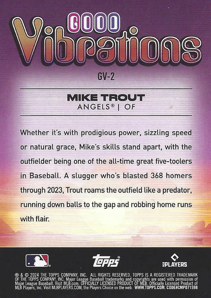2024 Topps Big League Good Vibrations Mike Trout Los Angeles Angels #GV-2