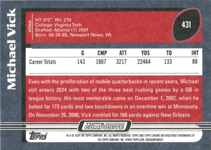 2023 Topps Composite Football Michael Vick Archive #431 Atlanta Falcons