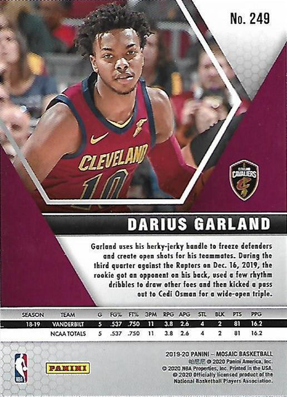 2019 Panini Mosaic Darius Garland RC #249 Cleveland Cavaliers