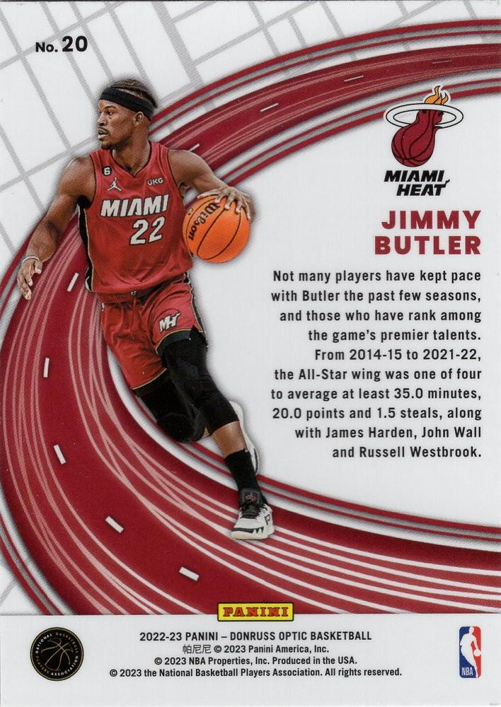 2022 Panini Donruss Optic Express Lane Jimmy Butler #20 Miami Heat