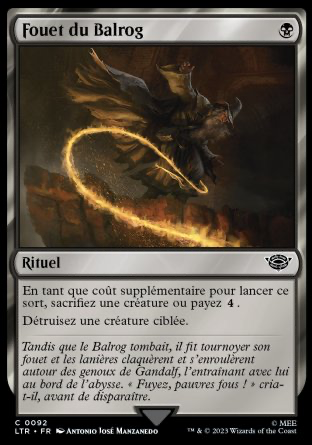 2023 Magic MTG Le Seigneur des Anneaux Fouet du Balrog LTR #92