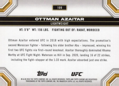 2024 Topps Chrome UFC Ottman Azaitar RC #109